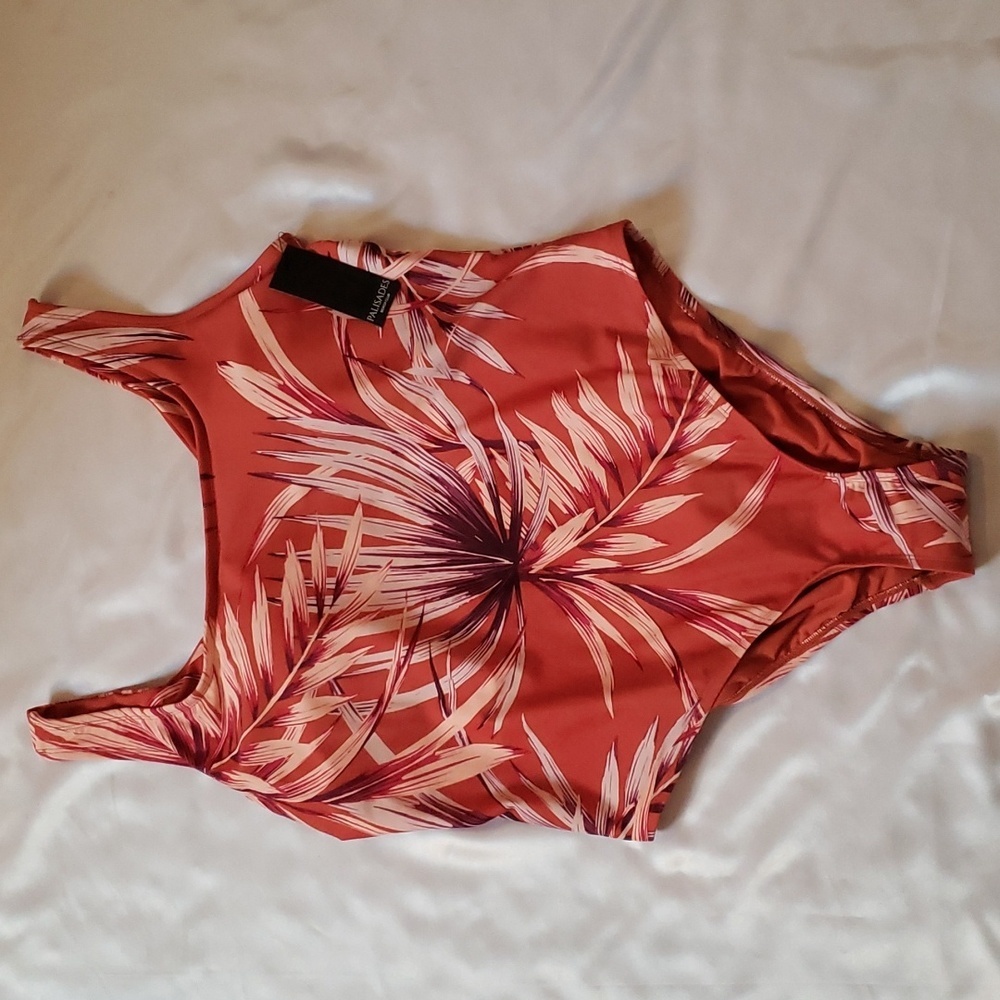Palisades Beach Club palm print one piece swimsuit NWT 20W